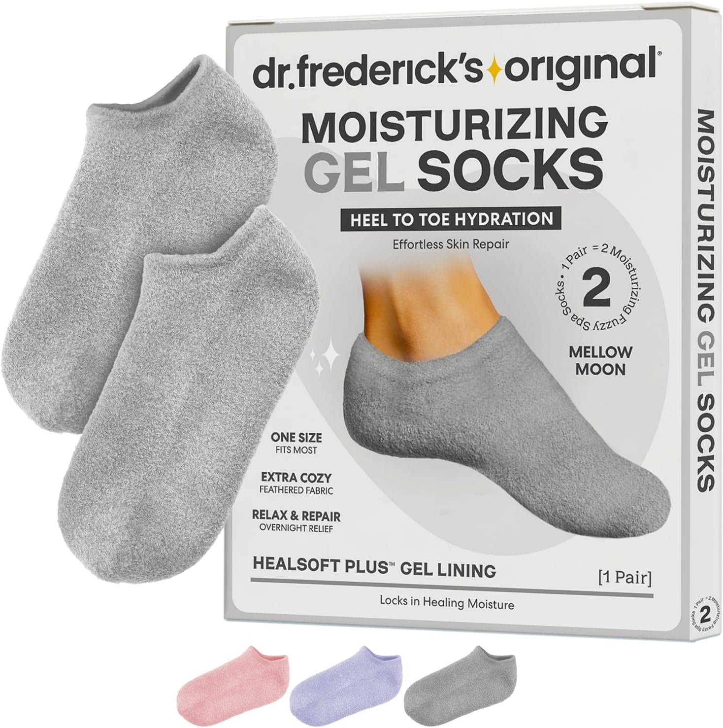 Dr. Frederick’s Original moisturizing gel socks in Mellow Moon color