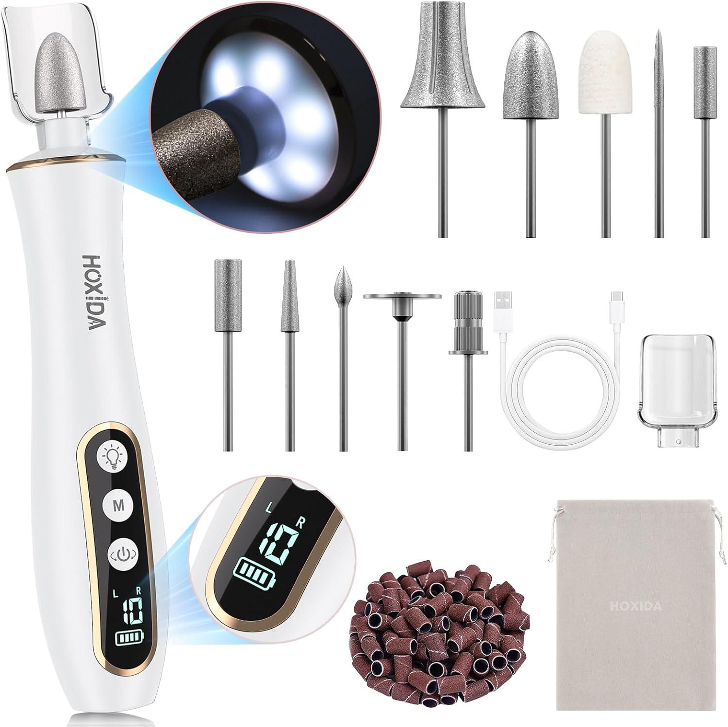 Hoxida professional manicure pedicure kit front view