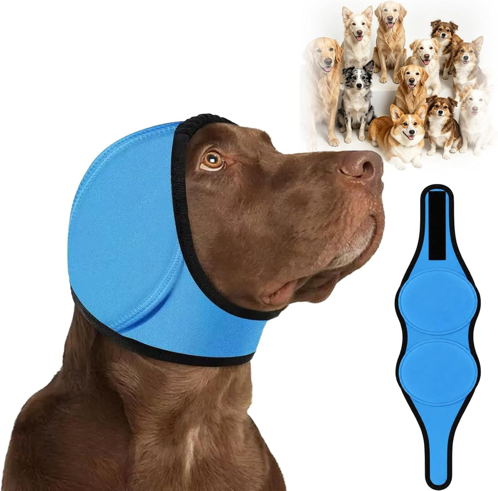 Generic noise cancelling dog ear wrap blue front view