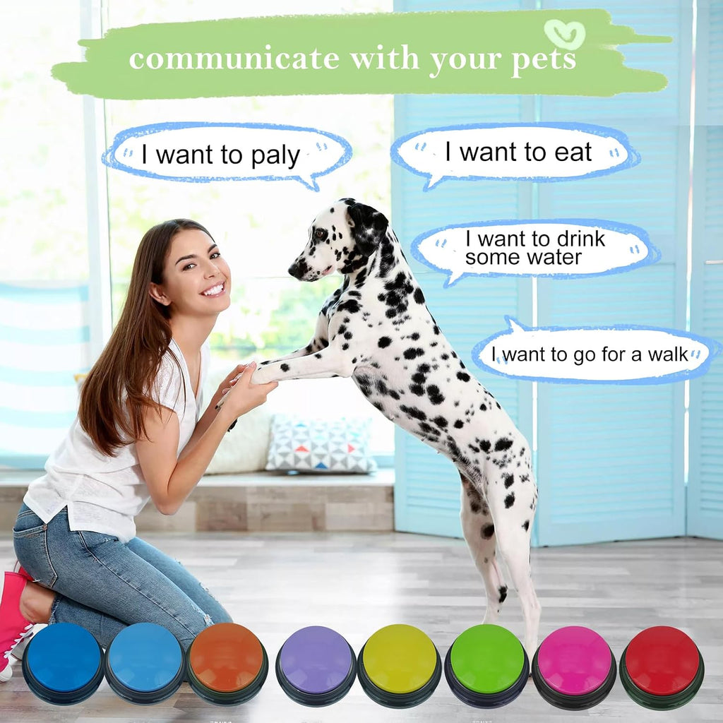 Close up view of the recordable voice buttons for classroom showing the durable pet safe base structure.