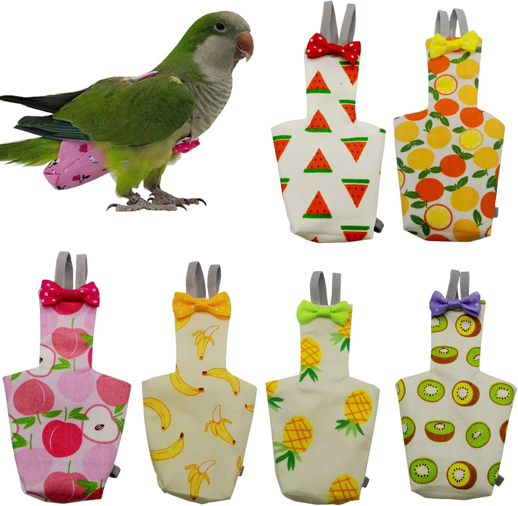 6PCS Washable Reusable Bird Diapers with Waterproof Lining & Adjustable Straps - Soft Parrot Diaper Clothes Costume Set for for Parakeets, for Budgies, for Mini Macaws (M) - Image 6