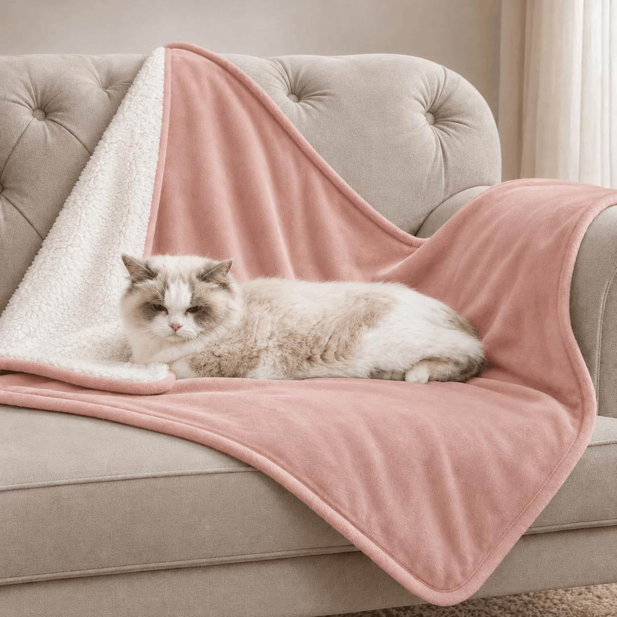 1 Pack 4 Kitten Blankets for Indoor Kittens, Small Fleece Cat Blankets Washable, Soft Calming Throw for Nursing & Suckling, Ideal for Kitty Crate or Carrier (Small 24x16 Inch White, Brown, Pink, Gray) - Image 11