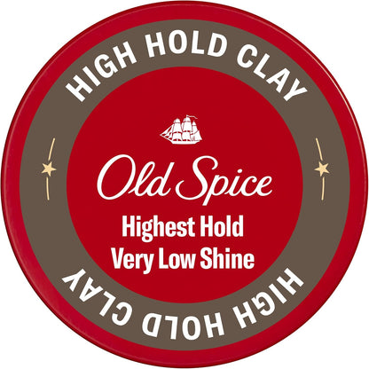 Old Spice High Hold Hair Styling Clay for Men front view container