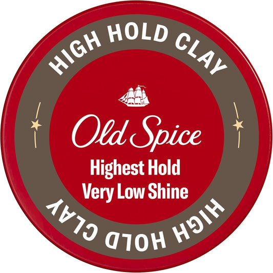 Old Spice High Hold Hair Styling Clay for Men front view container