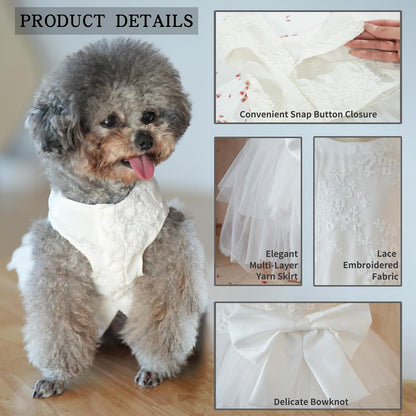 Premium lace embroidery bodice on MAMORE princess puppy clothing