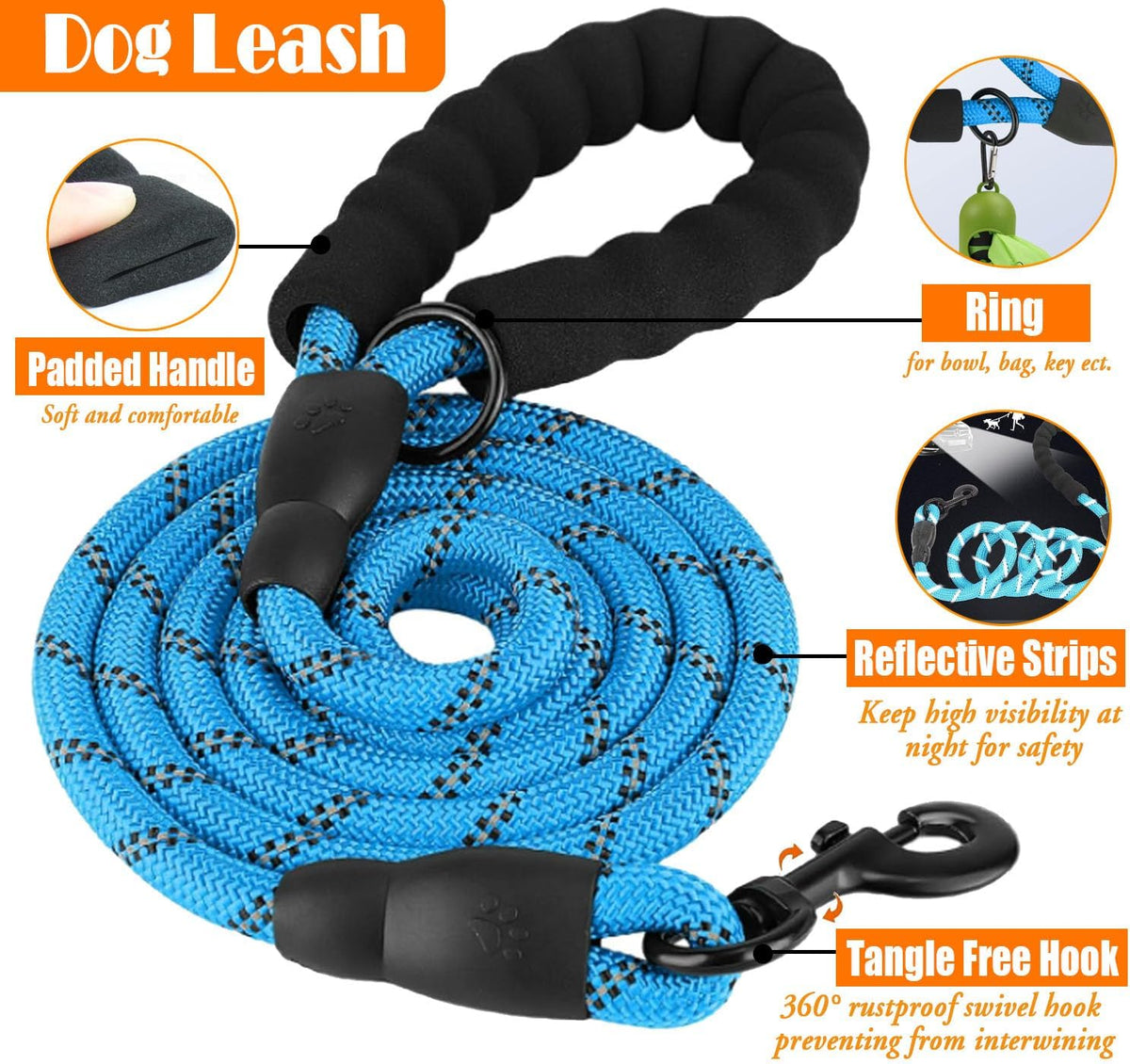 LOBEVE No Pull Dog Harness, Collar & Leash Set | Includes Dog Seat Belt, Collapsible Bowls & Poop Bag Dispenser. Ideal for Training, Walking, Hiking. Fits Small to Large Dogs(Pink-M) - Image 14