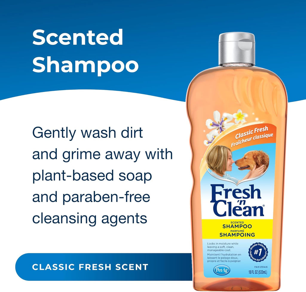 PetAg Fresh N Clean dog shampoo back label and ingredients view