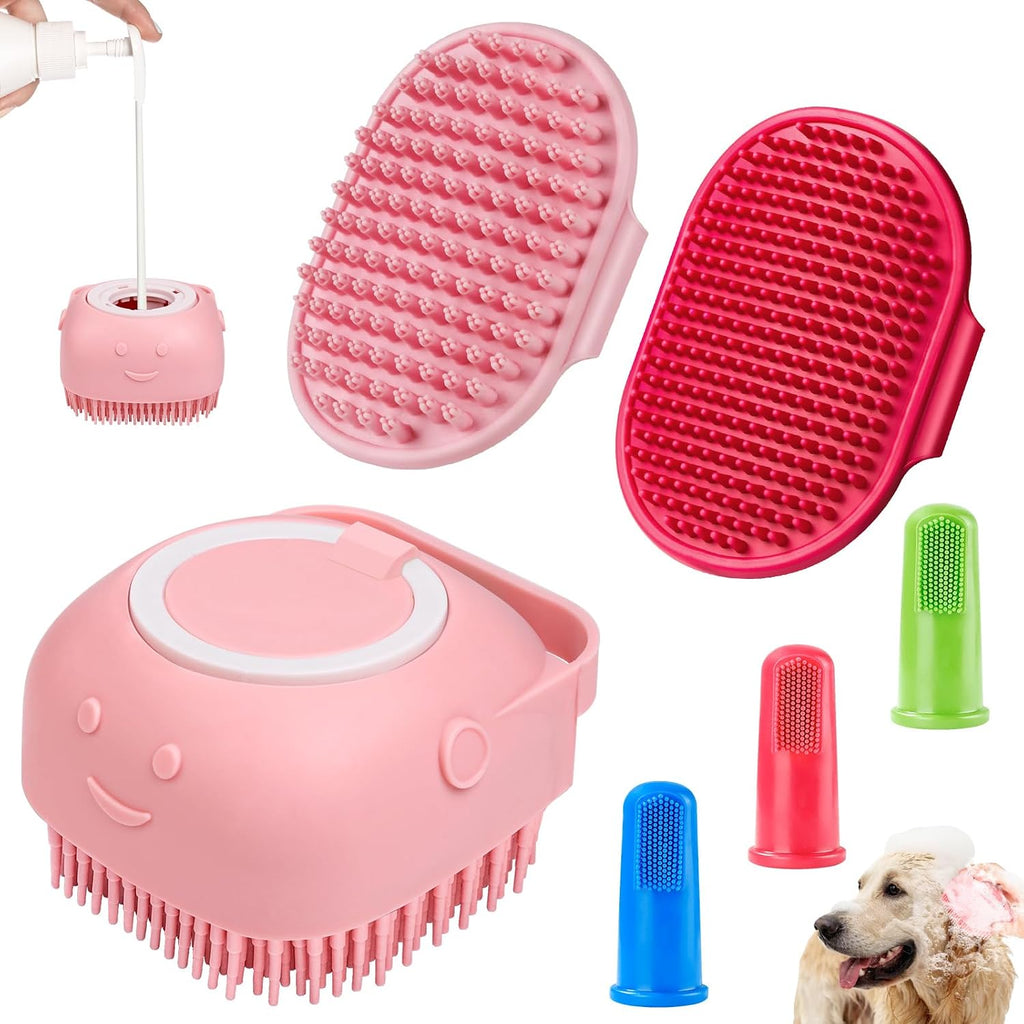 Comotech 6PCS Dog Bath Brush & Dog Toothbrush | Adjustable Handle Shampoo Brush & Scrubber for Short & Long Haired Dogs & Cats | Effectively Solve Odor & Stain Removal Problems (Blue Blue Blue.) - Image 10