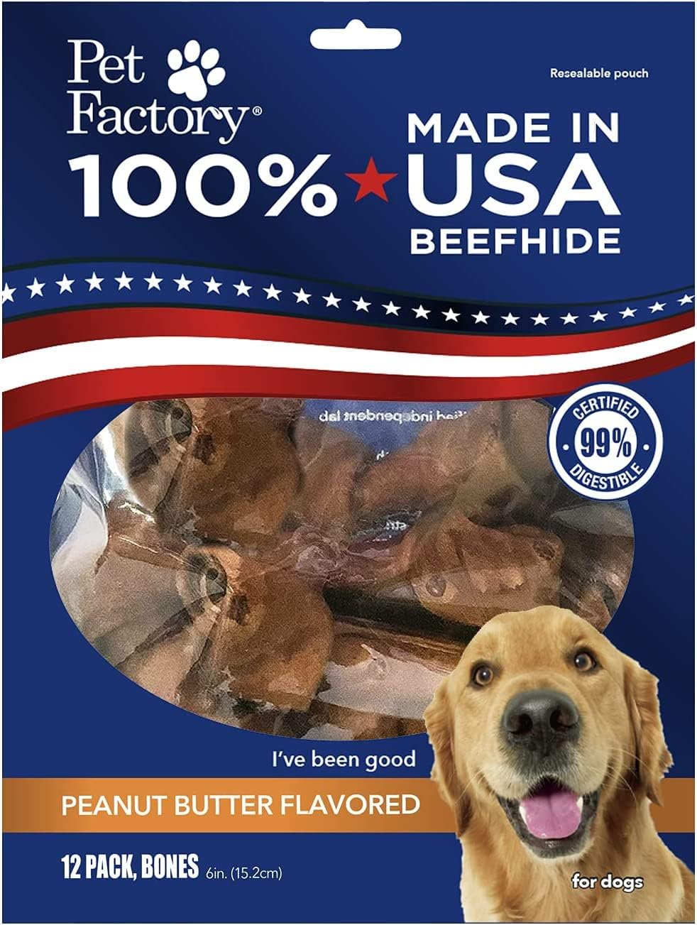 Pet Factory 100% Made in USA Beefhide Dog Chews - 6-7" Knotted Rawhide Bones for Dogs, Natural Flavor Long-Lasting Dog Chew Treats, Helps Support Dental Health, 8 Count Pack - Image 11