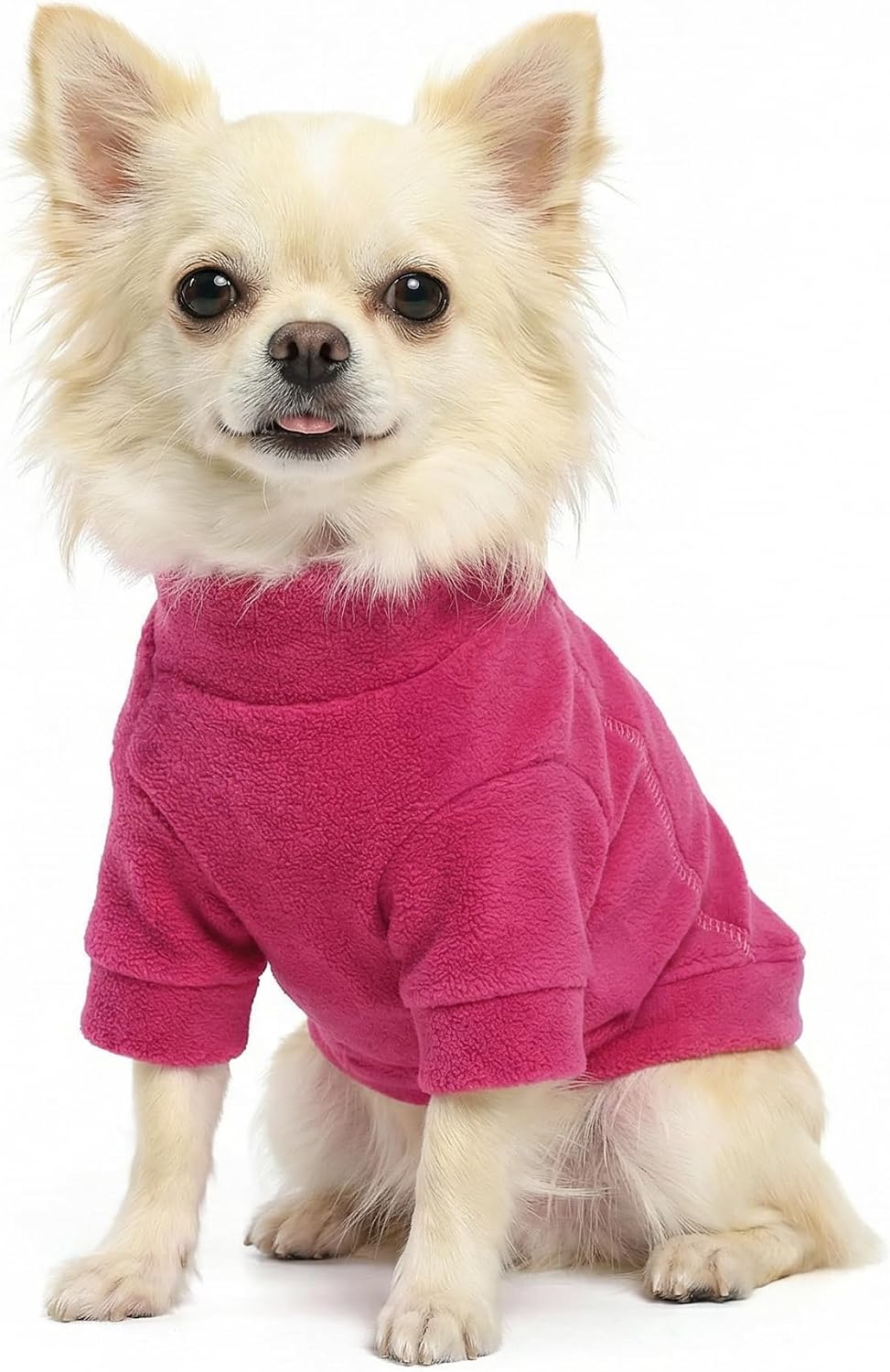 Fitwarm winter clothes for small dogs baby pink fabric detail.