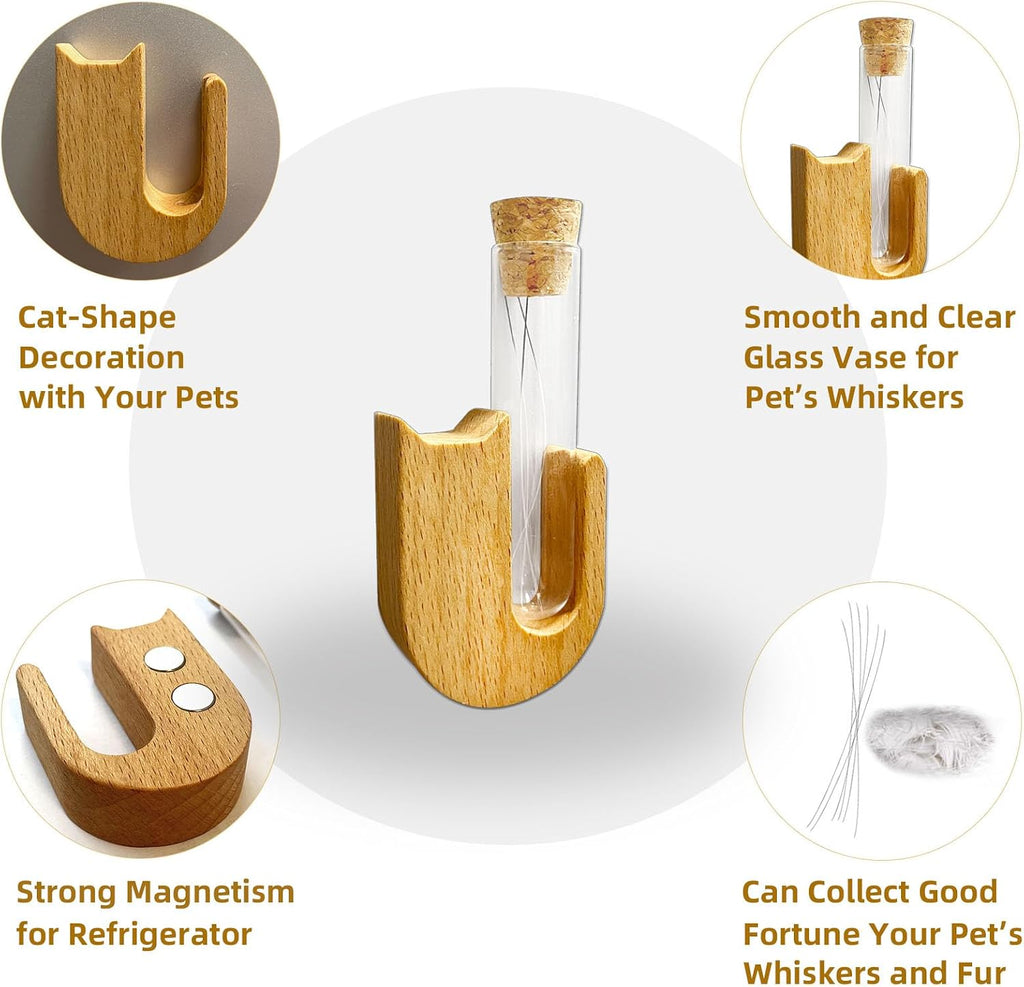Atigrado mini glass vase displaying pet hair and cat whisker keepsakes
