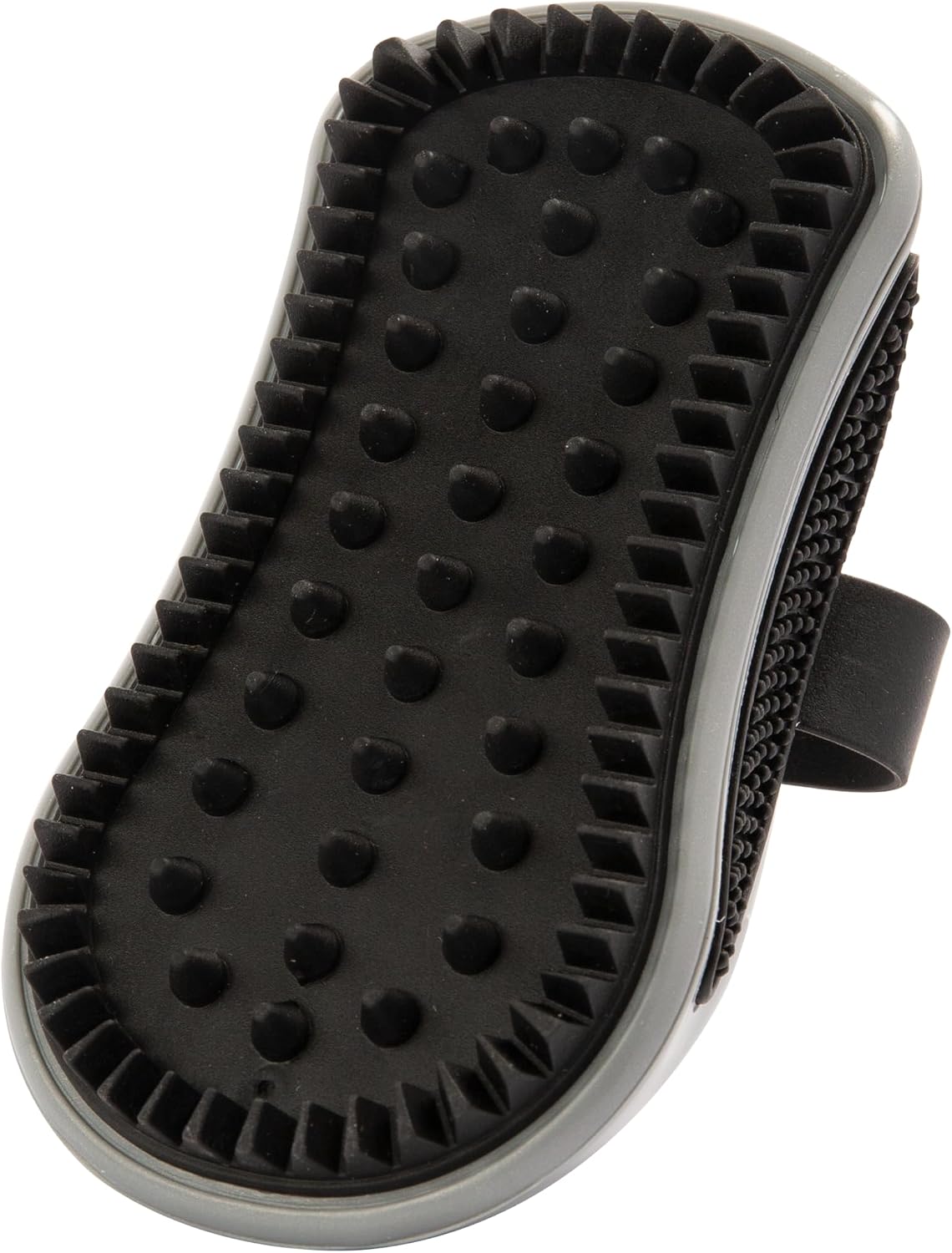 Side view of FURminator rubber curry brush for professional home pet care and deshedding