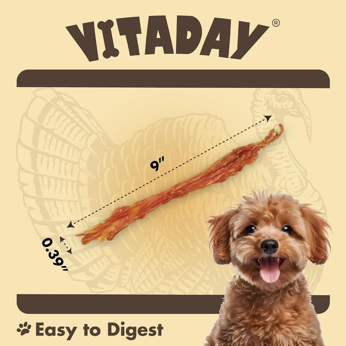 Close up of hand-braided Vitaday Turkey Tendon strips