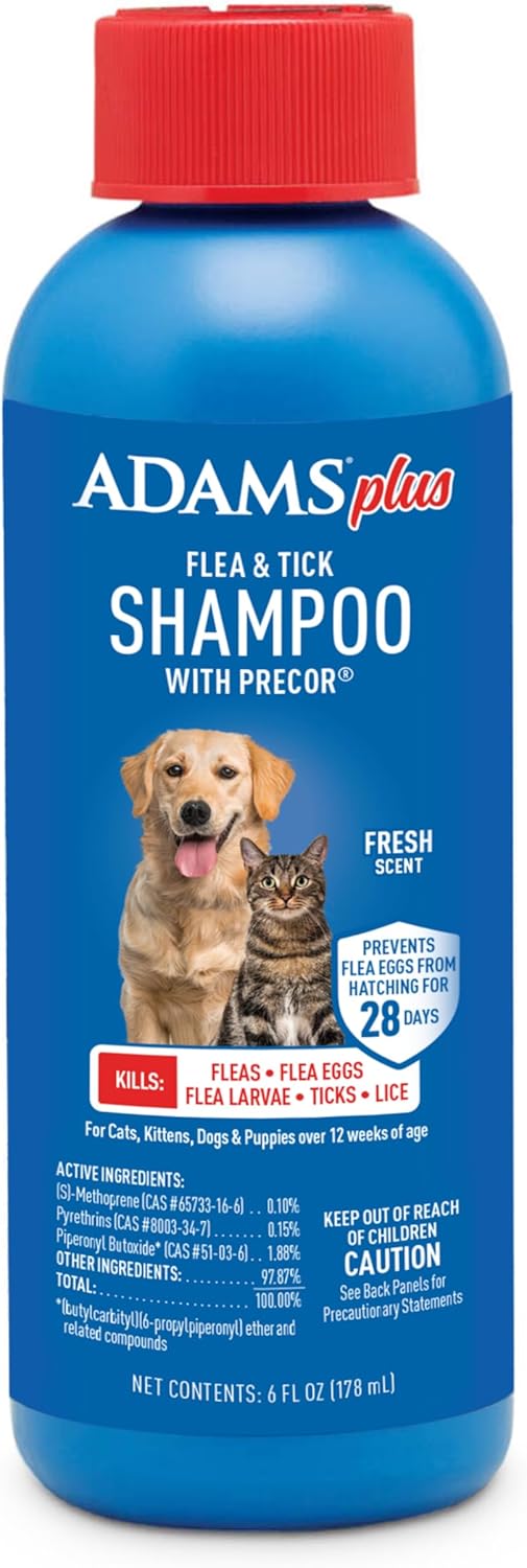 ADAMS Plus Botanicals Flea & Tick Shampoo with Precor for Dogs, Cats, Puppies & Kittens, Flea Shampoo to Treat Infestations, Kills Eggs & Lice, Cleans and Conditions Coat, Plant-Based, 16 Ounces - Image 14