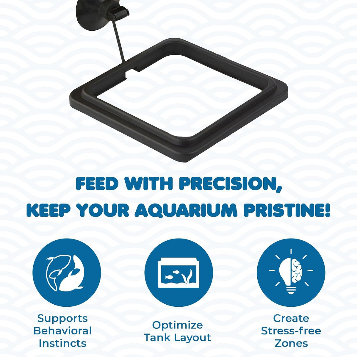 SunGrow square fish feeder showing suction cup attachment