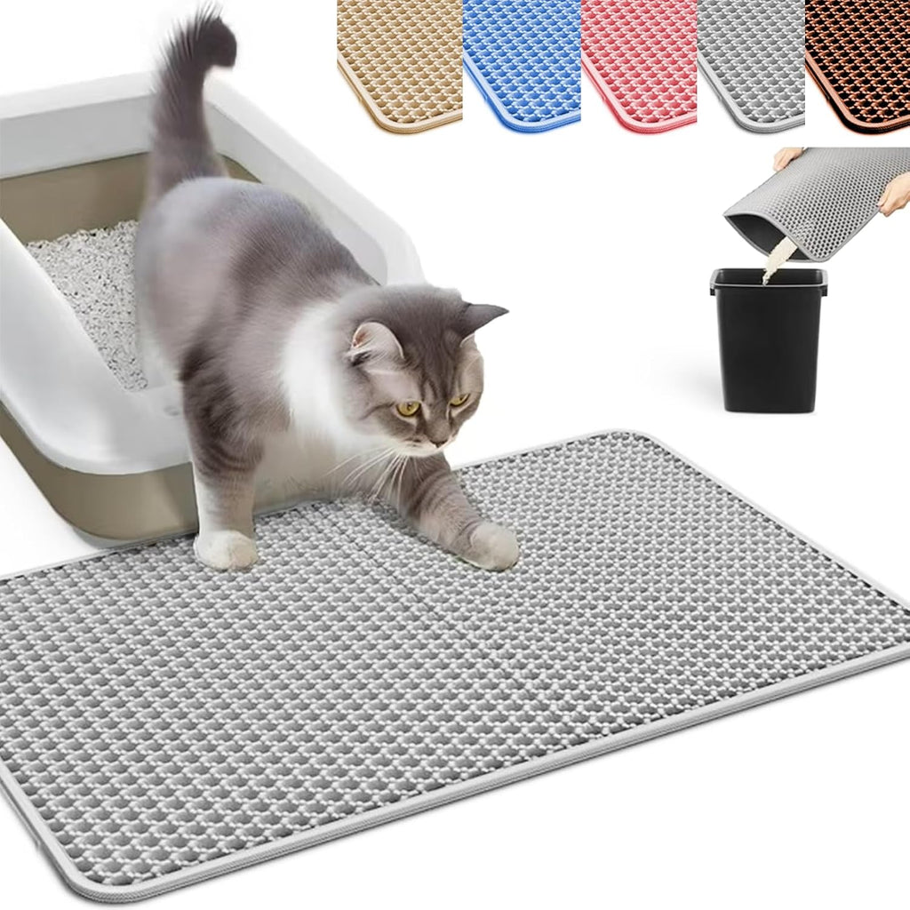 HCY&WLD Cat Litter Mat, Honeycomb Double Layer Cat Litter Trapping Mat, Waterproof Urine Proof Non-Slip, Scatter Control, Less Waste, Easier to Clean, Pink, 24" x 18" - Image 9