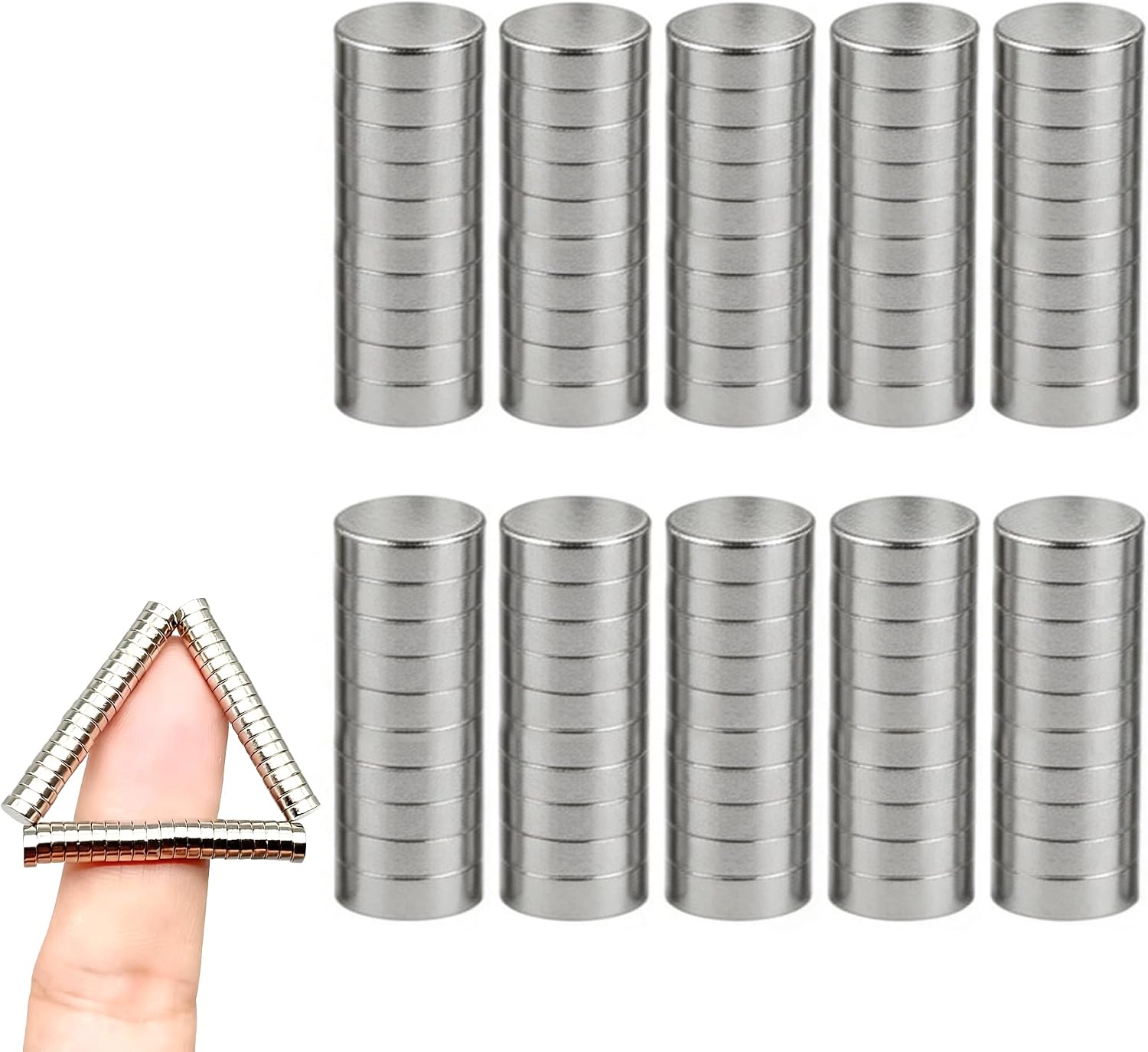 100pcs 4x2mm Mini Round Magnets for Nail Clippers, Measuring Artificial Nail Length, Multi-Use Cat Eye Nail Design Tools, Neodymium Magnet for Fridge Magnets, Crafts, Office Supplies - Image 10