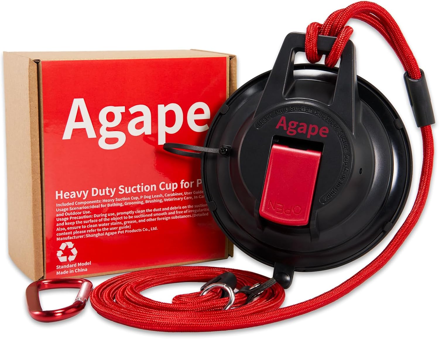 Agape heavy duty dog bath suction cup front view