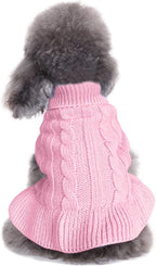 CHBORCHICEN Small Dog Sweaters Knitted Pet Cat Warm Dog Sweatshirt Winter Clothes Kitten Puppy Sweater (XXS, Dress-Purple) - Image 12