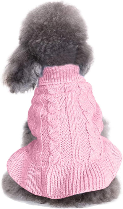 CHBORCHICEN Small Dog Sweaters Knitted Pet Cat Warm Dog Sweatshirt Winter Clothes Kitten Puppy Sweater (XXS, Dress-Purple) - Image 12