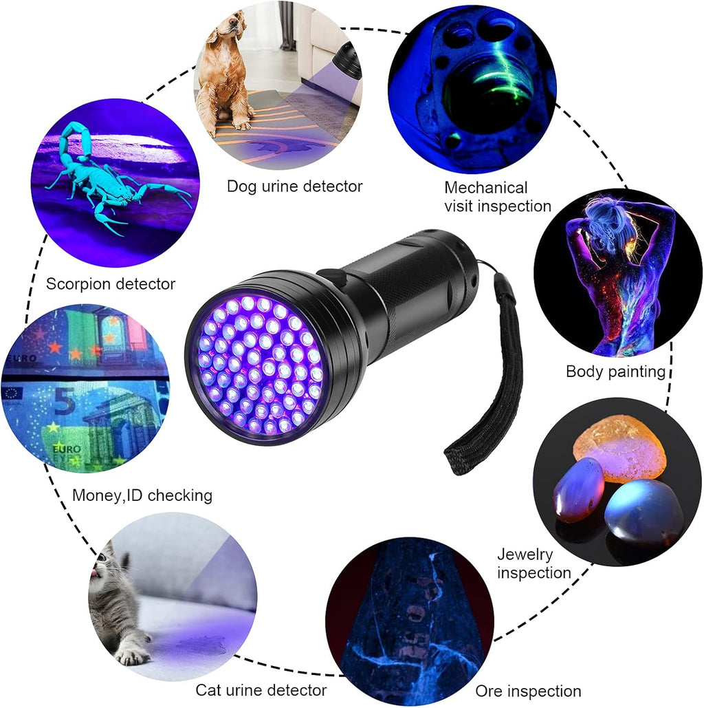 Authentic USA imported Whaply UV light revealing hidden bed bugs on mattress seams.