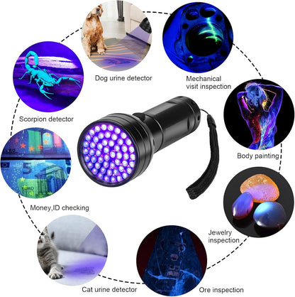 Authentic USA imported Whaply UV light revealing hidden bed bugs on mattress seams.