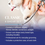 Ergonomic handle and dual finger studs of Chris Christensen dog grooming scissors