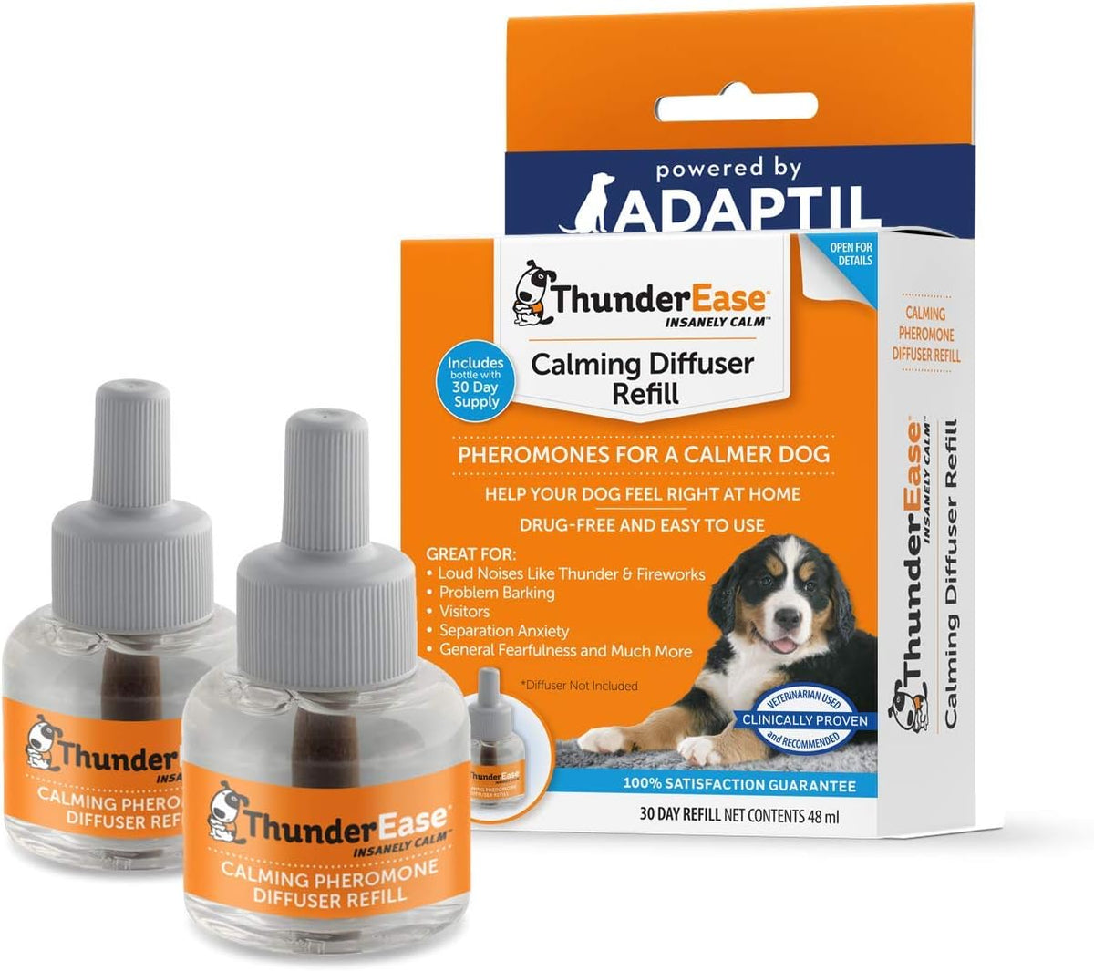ThunderEase Dog Calming Pheromone Diffuser Refill | Powered by ADAPTIL | Vet Recommended to Relieve Separation Anxiety, Stress Barking and Chewing, and The Fear of Fireworks and Thunderstorms (30 Day - Image 9
