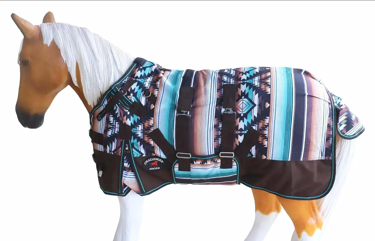 Durable rip-stop texture on equine winter blanket