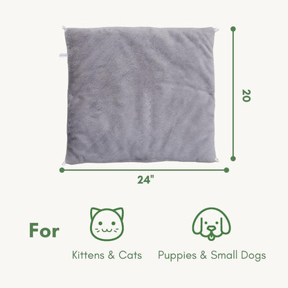 Petfelix machine washable cat warm pad being loaded into a home washing machine