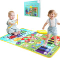 Foki 3-in-1 musical mat front view displaying farm animal graphics and piano keys