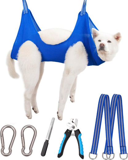 Kkiimatt 10 in 1 Pet Grooming Hammock Harness with Nail Clippers/Trimmer, Nail File, Dog Hammock/Grooming Sling for Nail Trimming/Clipping - Image 7