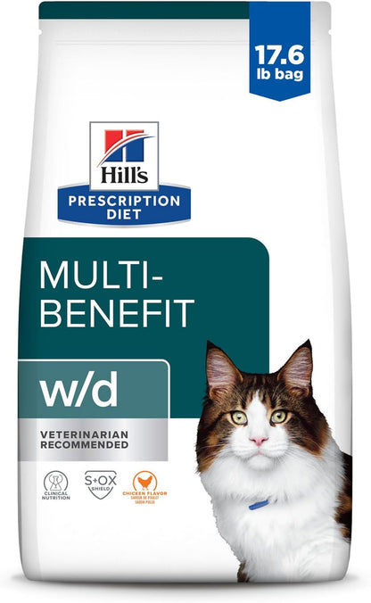 Hill's Prescription Diet w/d Multi-Benefit Digestive/Weight/Glucose/Urinary Management Dry Cat Food, Chicken, 4 lb. Bag - Image 14
