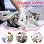 SUSWIM cat recovery neck cone showing the premium velvety soft fiber material texture