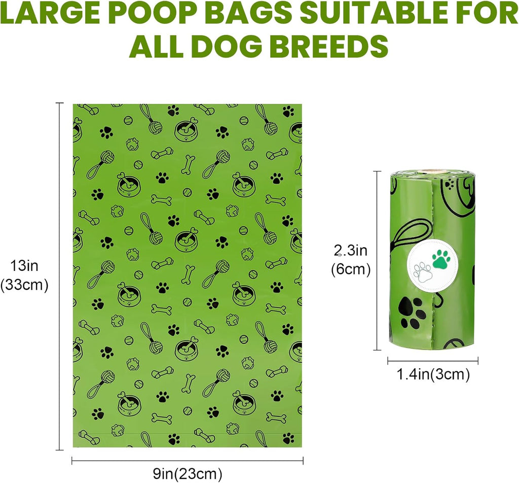 Multi purpose green disposal bags used for hygienic pet cleanup.