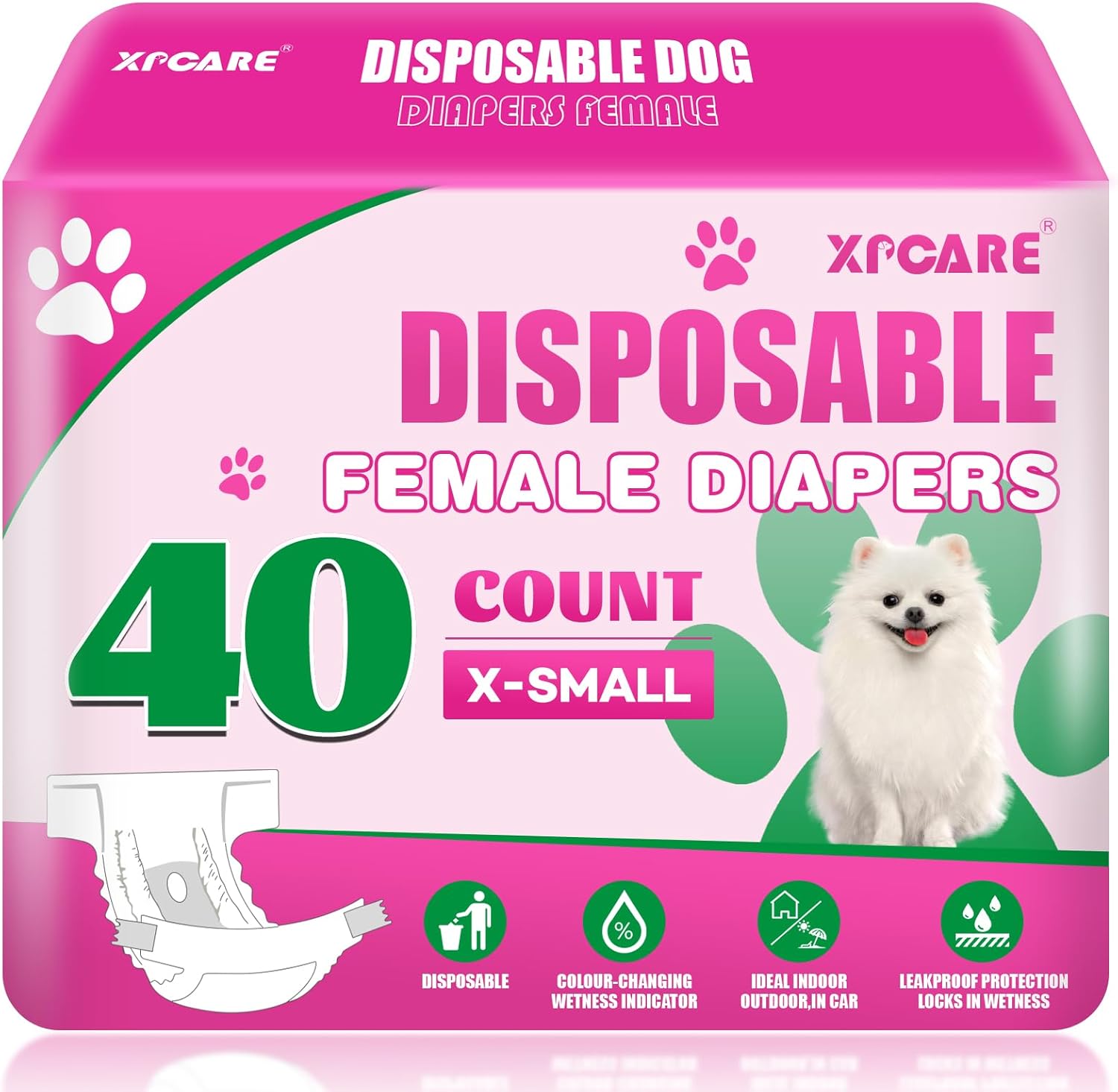 XPCARE protective dog nappies for small female dogs during estrus cycles