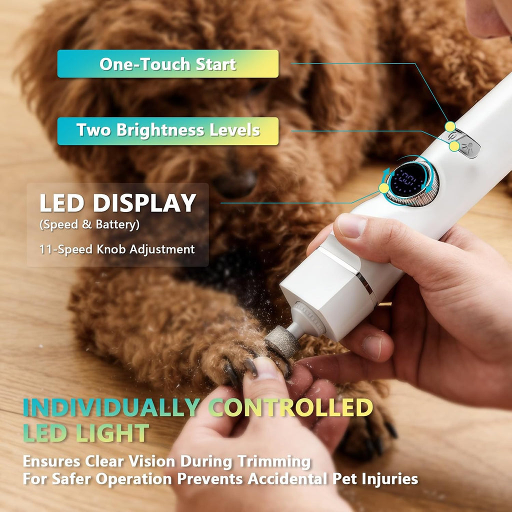 KAVUNION professional pet grooming clippers showing interchangeable attachments and guide combs