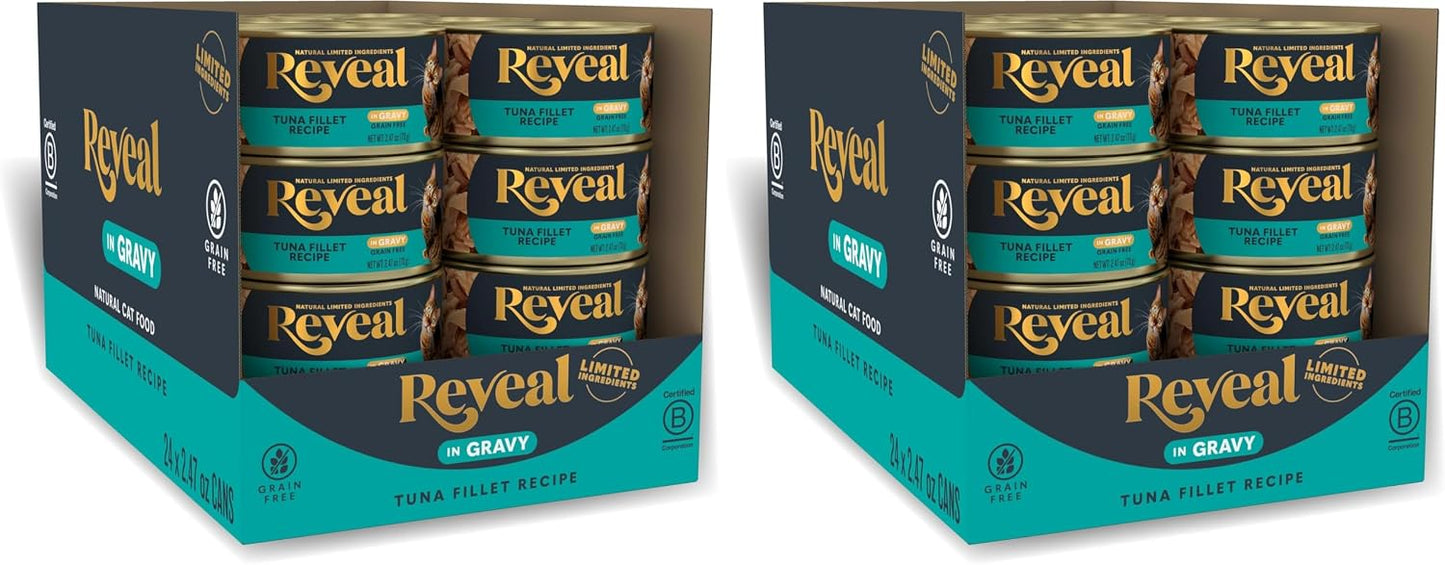 Reveal Fish & Chicken Variety Wet Cat Food in Gravy 12-Pack, Protein, Limited Ingredient, Grain Free, Canned Cat Food, No Artificial Additives, No By-Products (12 x 2.47 oz Cans) - Image 14