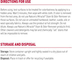 Nature's Miracle cat urine remover product label details