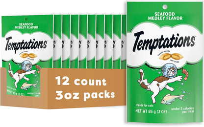 Temptations Cat Treats, Classic Crunchy and Soft Cat Treats, Seafood Medley Flavor, 30 oz. Tub - Image 15
