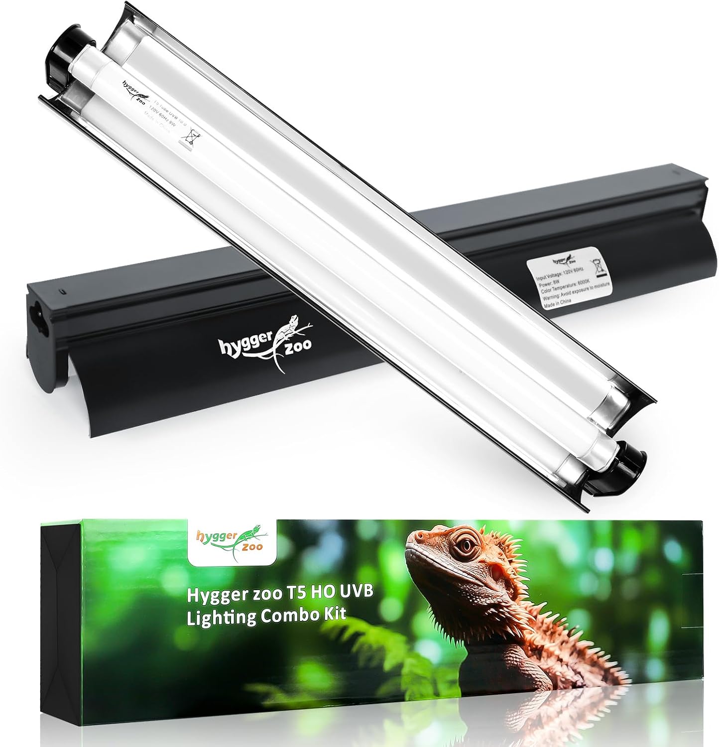 T5 Reptile Light Fixture Combo Kit 24W Light Fixture Reptile Terrarium Hood 10.0 UVB Light Bulb Fluorescent Tube Ideal for Tropical and Deserts Such as Bearded Dragon Lizards and Tortoises - Image 12