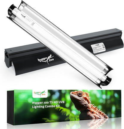 T5 Reptile Light Fixture Combo Kit 24W Light Fixture Reptile Terrarium Hood 10.0 UVB Light Bulb Fluorescent Tube Ideal for Tropical and Deserts Such as Bearded Dragon Lizards and Tortoises - Image 12