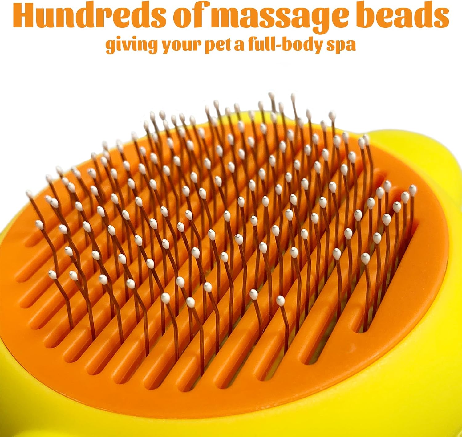 Huang yellow pet grooming brush side profile