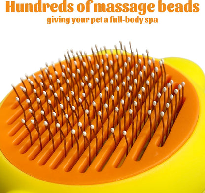 Huang yellow pet grooming brush side profile