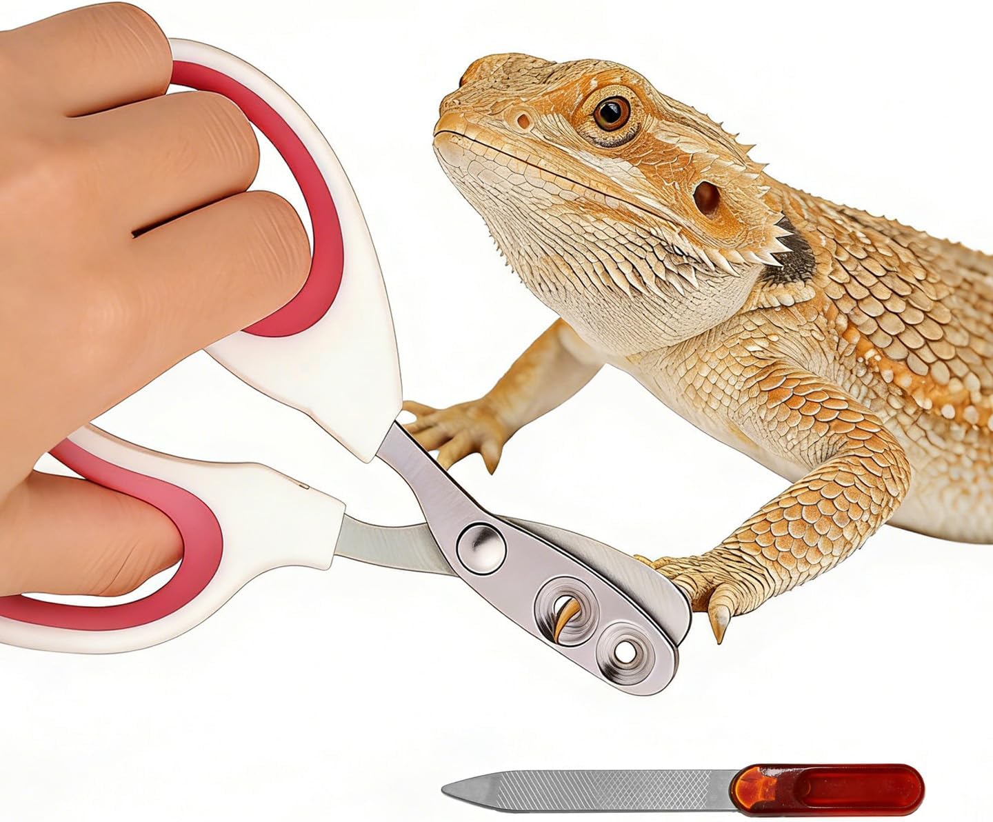 FurryShell Bearded Dragon Nail Clippers front view professional reptile grooming tool.