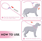 Pink six feet slip lead for dogs showing the comfortable handle loop end.
