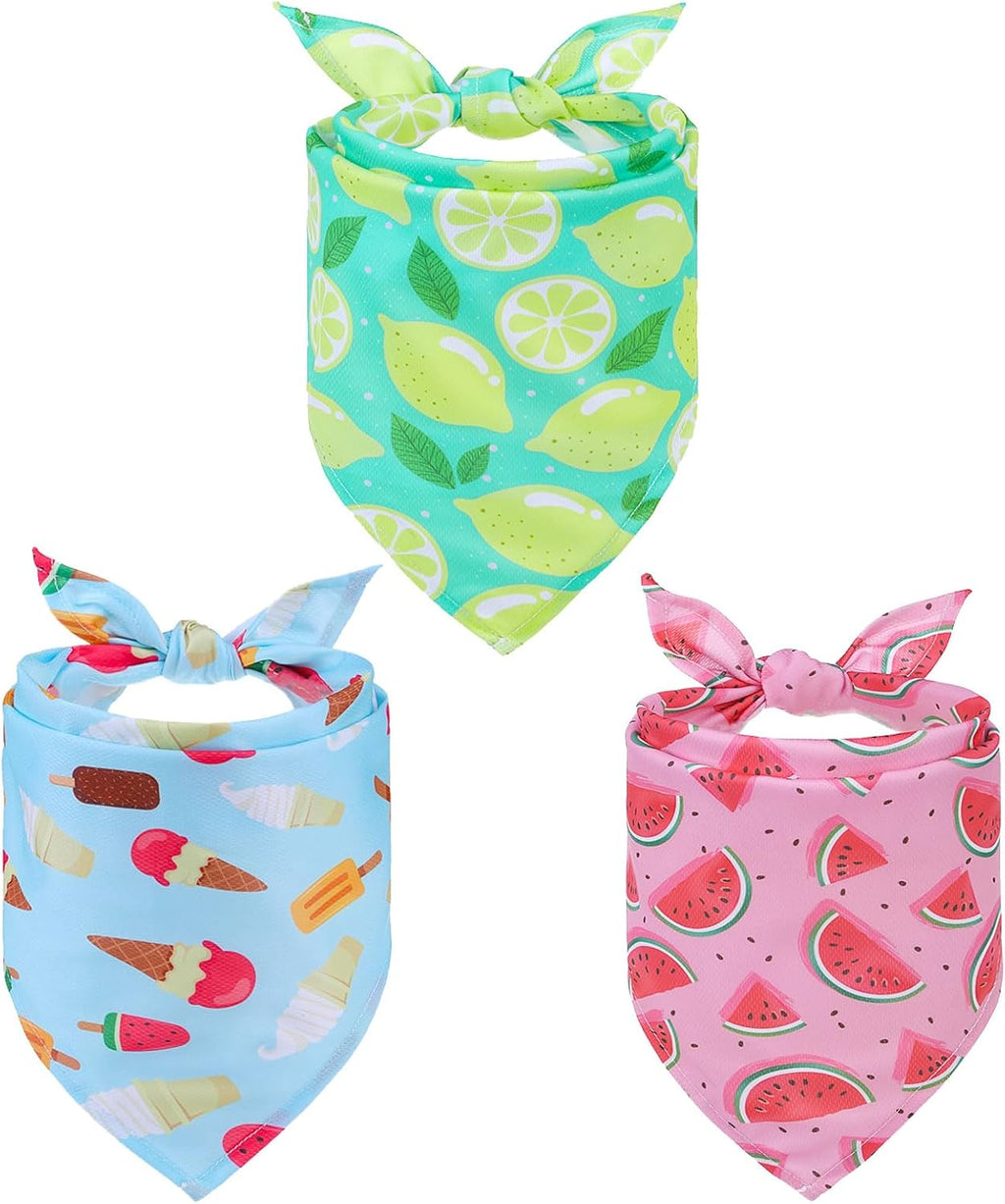 EXPAWLORER Dog Cooling Bandana Set - 4 Pack Hawaiian Dog Bandanas, Pet Summer Essentials Chill Cool Out Triangle Scarf Handkerchief Bib with Cute Fruits Pattern for Small Medium Large Dogs, Large - Image 9
