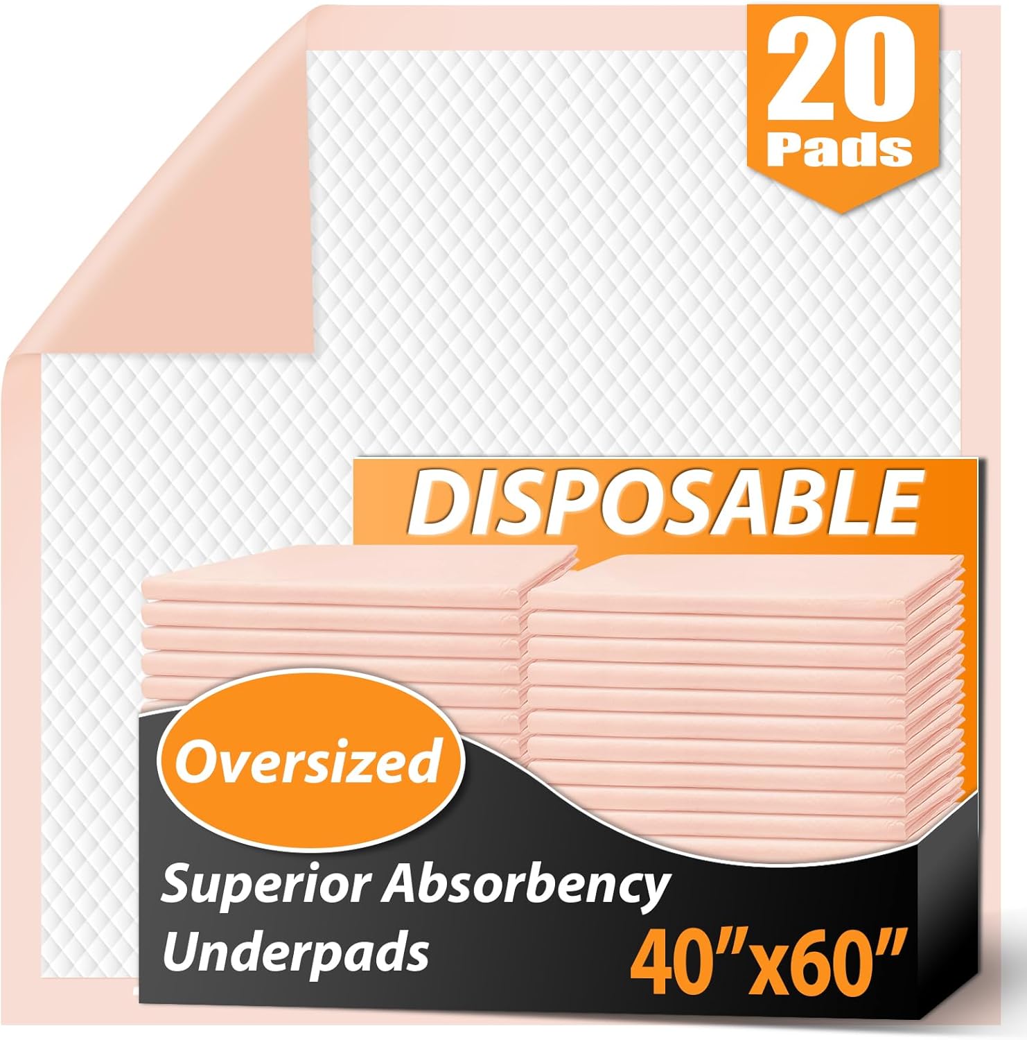 MKISS oversized disposable bed pads front view packaging