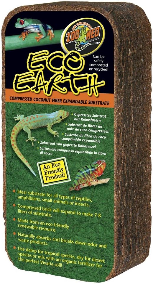 Zoo Med Eco Earth Compressed Coconut Fiber Substrate Brick front view