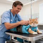 Cinf Cat Nail Clipping Cleaning Grooming Restraint Bag No Scratching Biting for Bathing Nail Trimming Injecting Examining(Blue,M) - Image 12